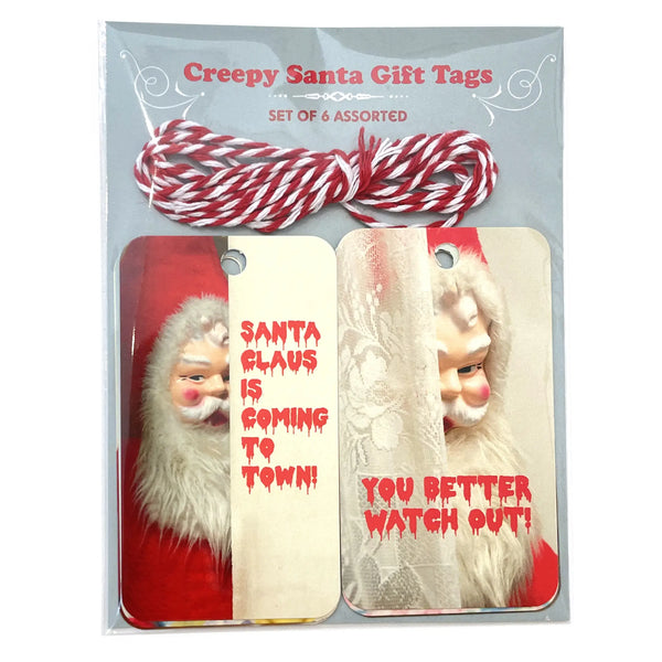 Creepy Santa Mixed Gift Tags