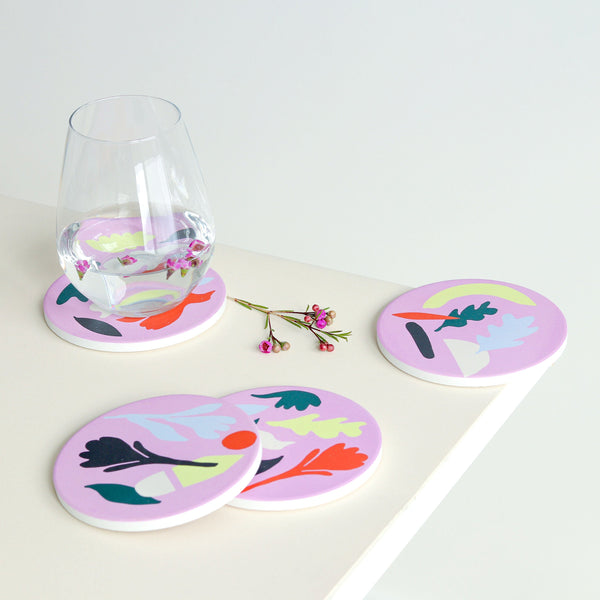 Garden - Absorbent Ceramic Coasters Set
