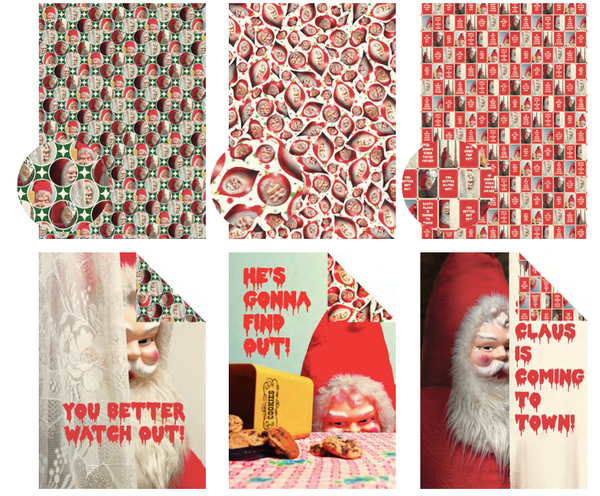 Creepy Santa Gift Wrap (or Poster) - Set/3