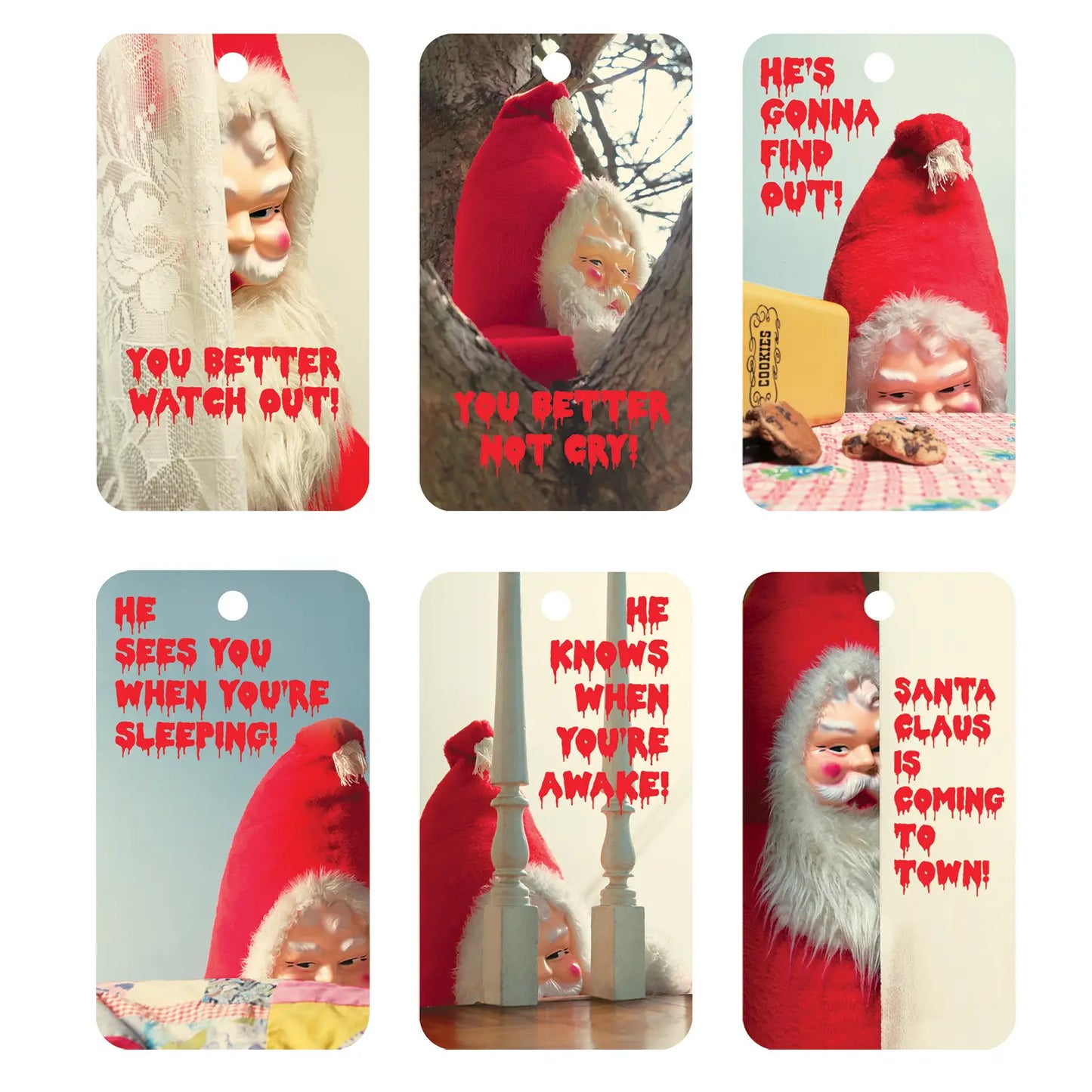 Creepy Santa Mixed Gift Tags