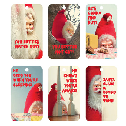 Creepy Santa Mixed Gift Tags