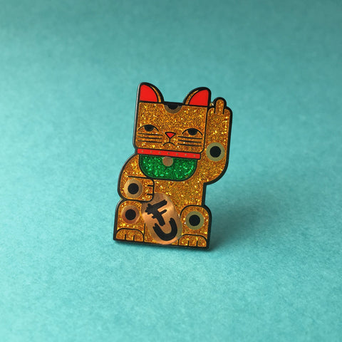 Goodbye Kitty Glitter Pin