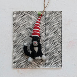 Felted Cat Ornament