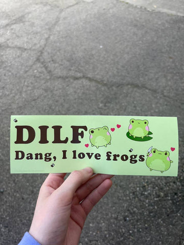 Dang I Love Frogs Bumper Sticker
