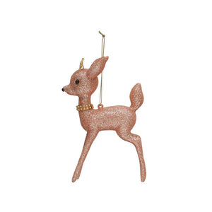 Glittered Deer Ornament