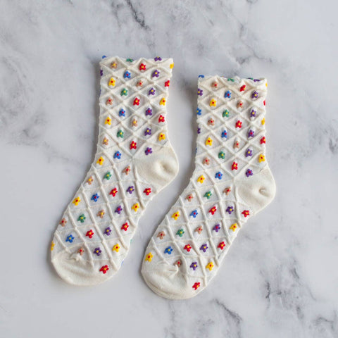 Colourful Mini Flower Socks