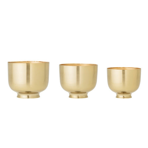 Footed Gold Metal Planter - 3 Sizes