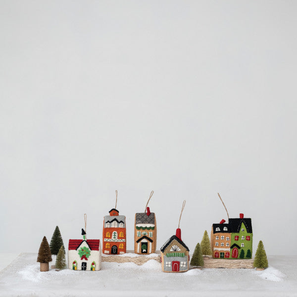 Felted House Ornament - 5 Styles