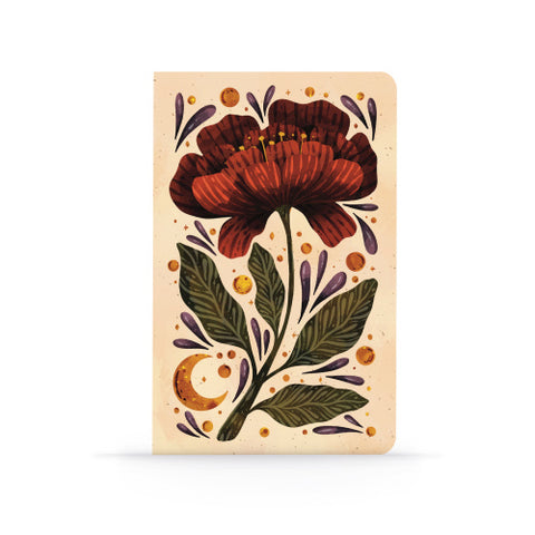 Burgundy Bloom Notebook - Small