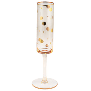 Mid Century Champagne Flute - Gold Dots