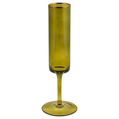 Mid Century Champagne Flute - Olive