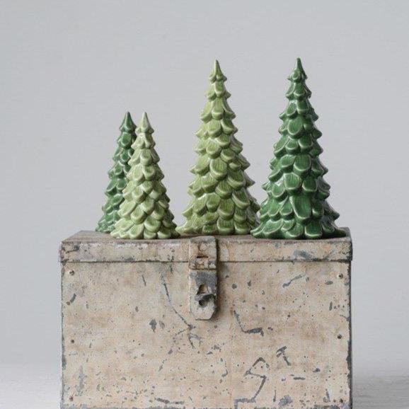 Vintage Inspired Stoneware Tree Dark Green - 5.5"